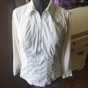 CAbi long sleeve zip up blouse
